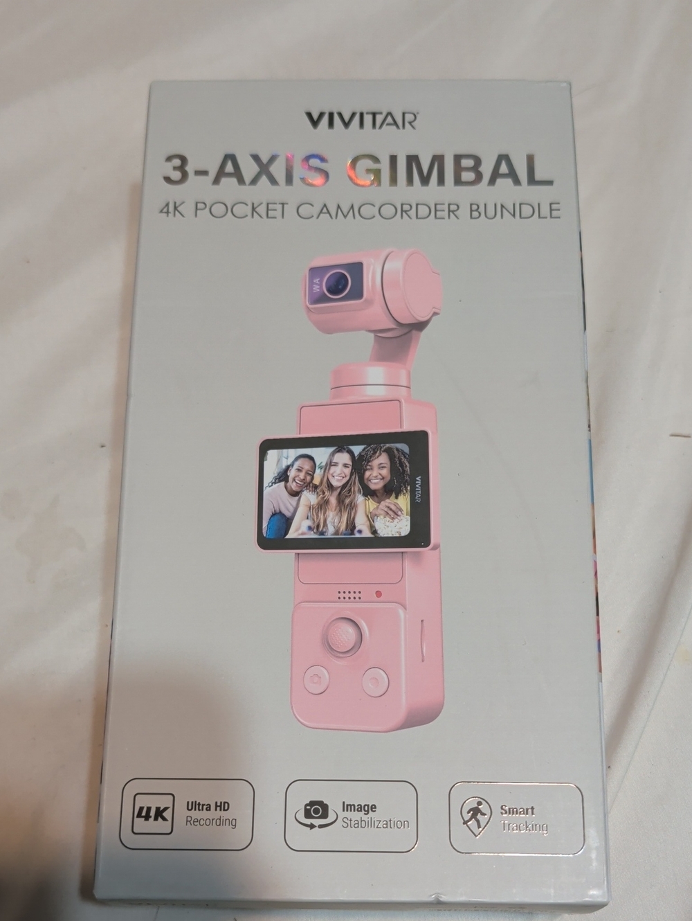 Vivitar 3-Axis Gimbal 4K Pocket Camcorder - Pink